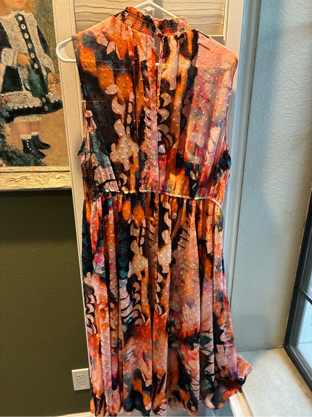 torrid Multicolor Abstract Sleeveless Midi Dress in Orange, Pink, Blue and Black - Picture 7 of 12
